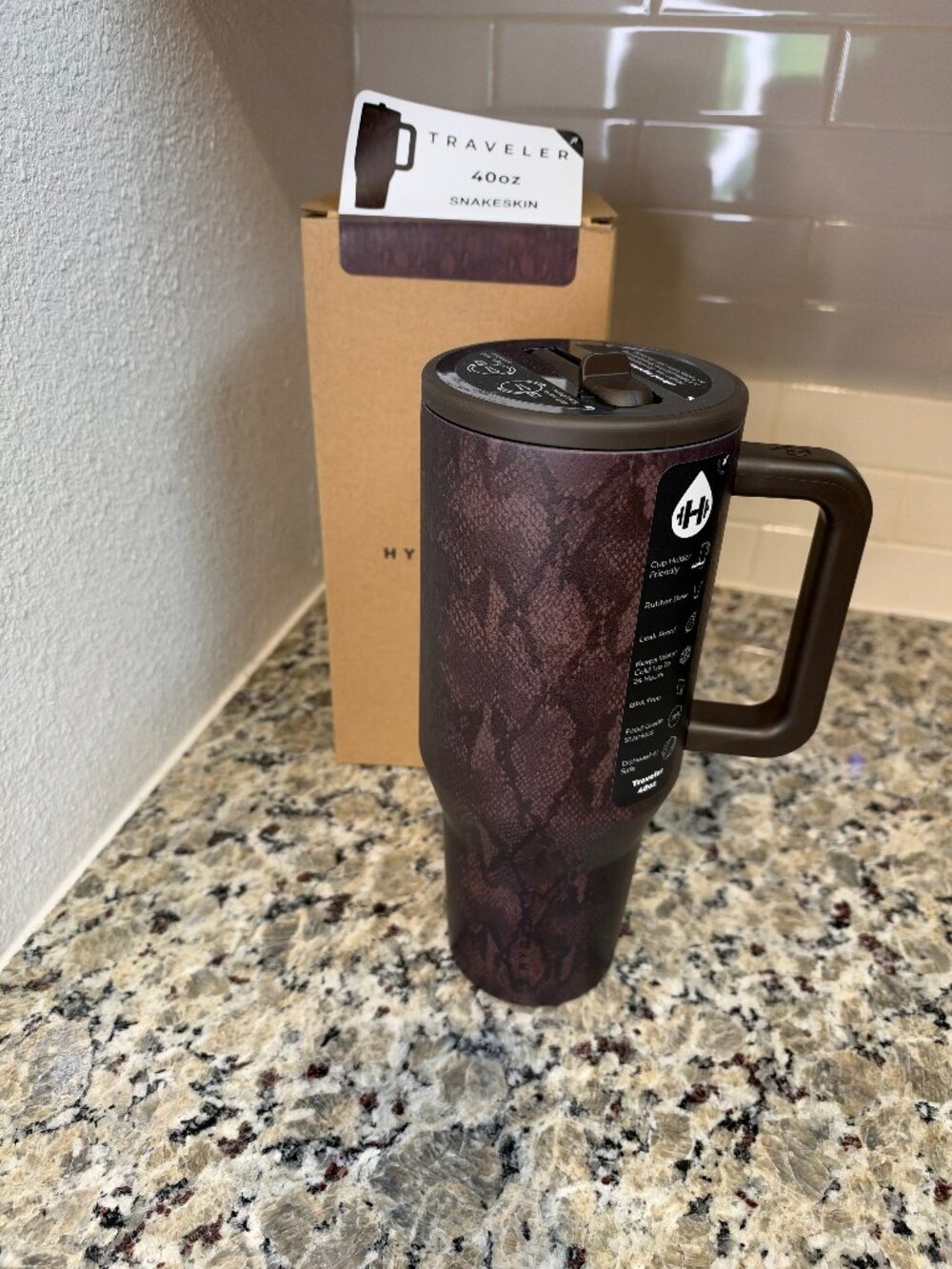 NWT Hydrojug x Rylee Arnold Snakeskin Traveler 40 oz